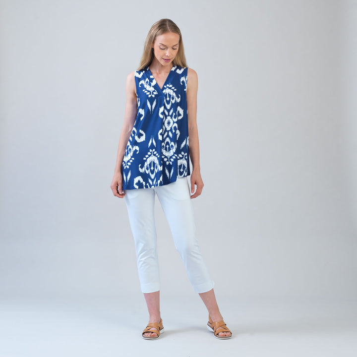 Butter Knit - Asymmetrical Tunic Tank - Tile Motif - Limited Sizes