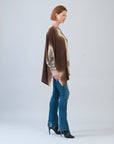 Cozy Knit - Poncho Sleeve Sweater Tunic - Animal Ombré - Final Sale!