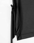 Liquid Leather™ - Funnel Neck Side Vent Tie Tunic - Black