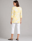 Mesh Knit - Side Tie Wrap Tunic - Floral Branch - Final Sale