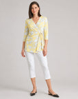 Mesh Knit - Side Tie Wrap Tunic - Floral Branch - Final Sale
