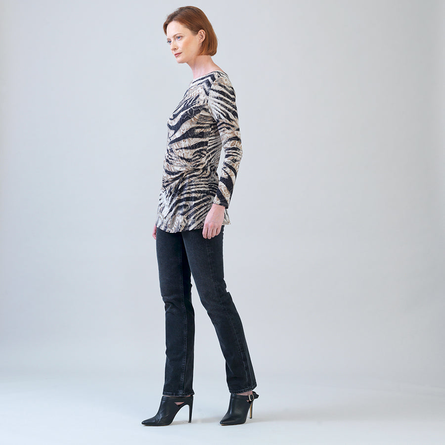 Side Twist Tunic - Striped Zebra - Final Sale!
