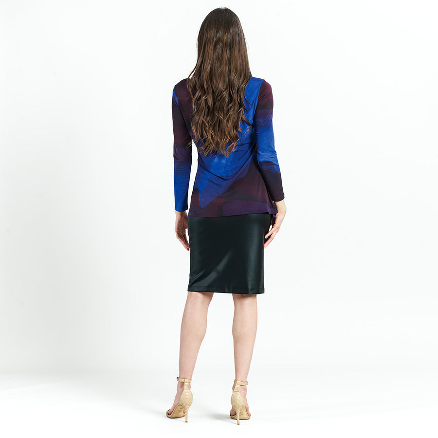 Side Twist Tunic - Purple Watercolor