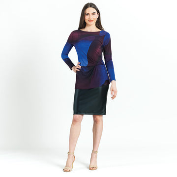 Side Twist Tunic - Purple Watercolor