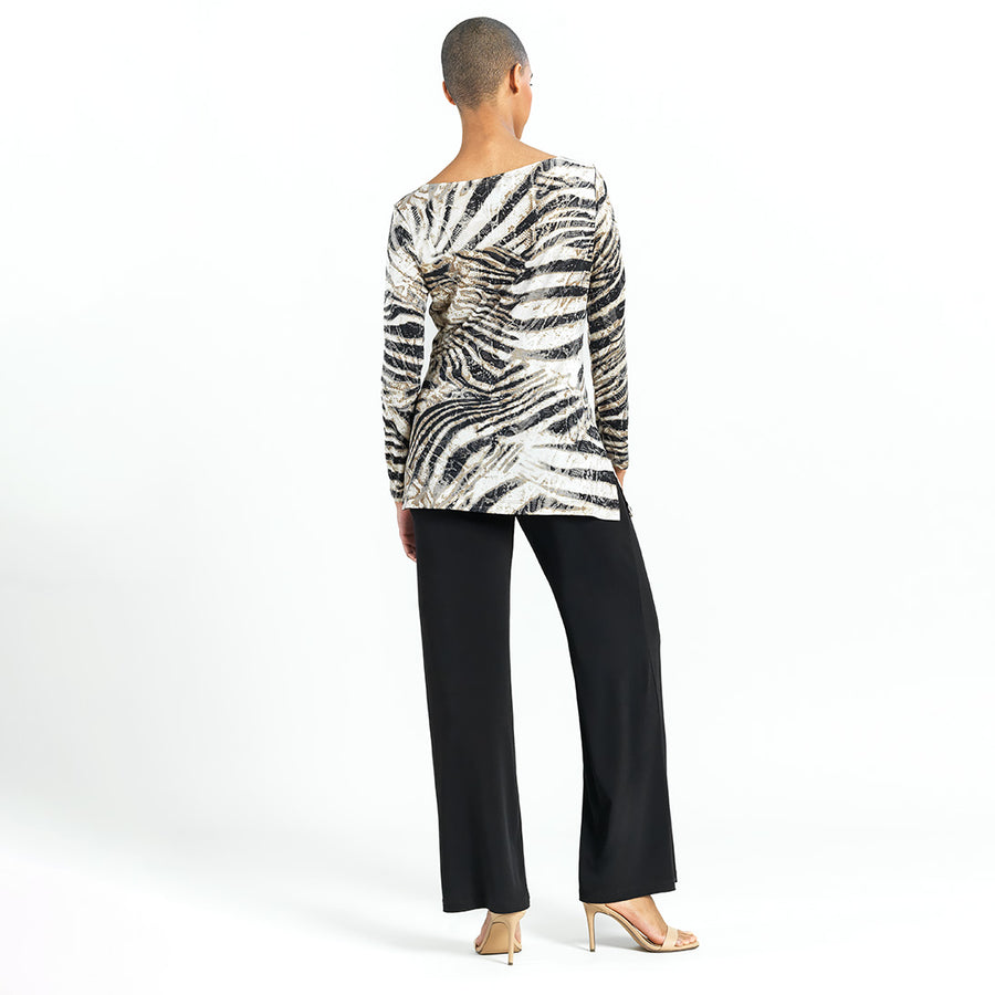 Side Twist Tunic - Striped Zebra