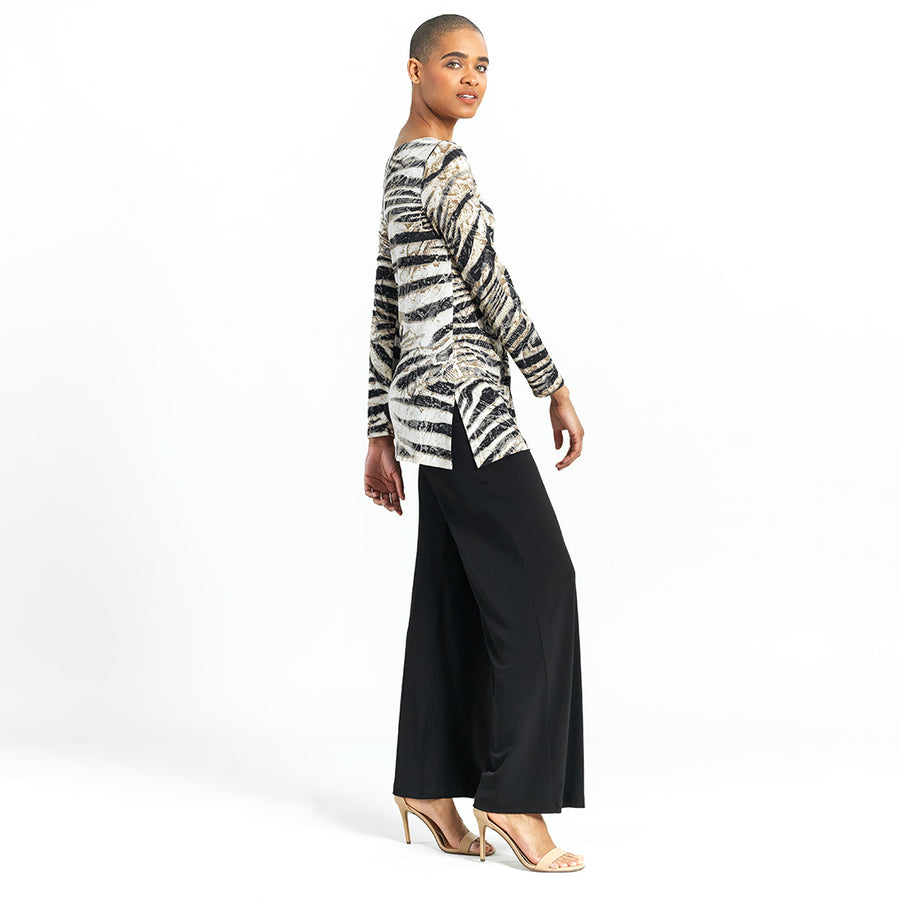 Side Twist Tunic - Striped Zebra