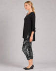 Flutter Cuff Side Vent Tunic - Black - Final Sale!