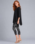 Kerchief Angle Hem Tunic - Black - Final Sale
