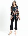 Kerchief Angle Hem Tunic - Abstract Lily - Limited Sizes - XS, L