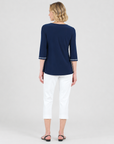 Stitch Line Angle Vent Tunic - Navy - Final Sale