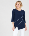Stitch Line Angle Vent Tunic - Navy - Final Sale