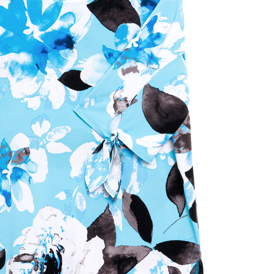 Tie Cuff Asymmetrical Vent Tunic - Floral Petal - Final Sale!
