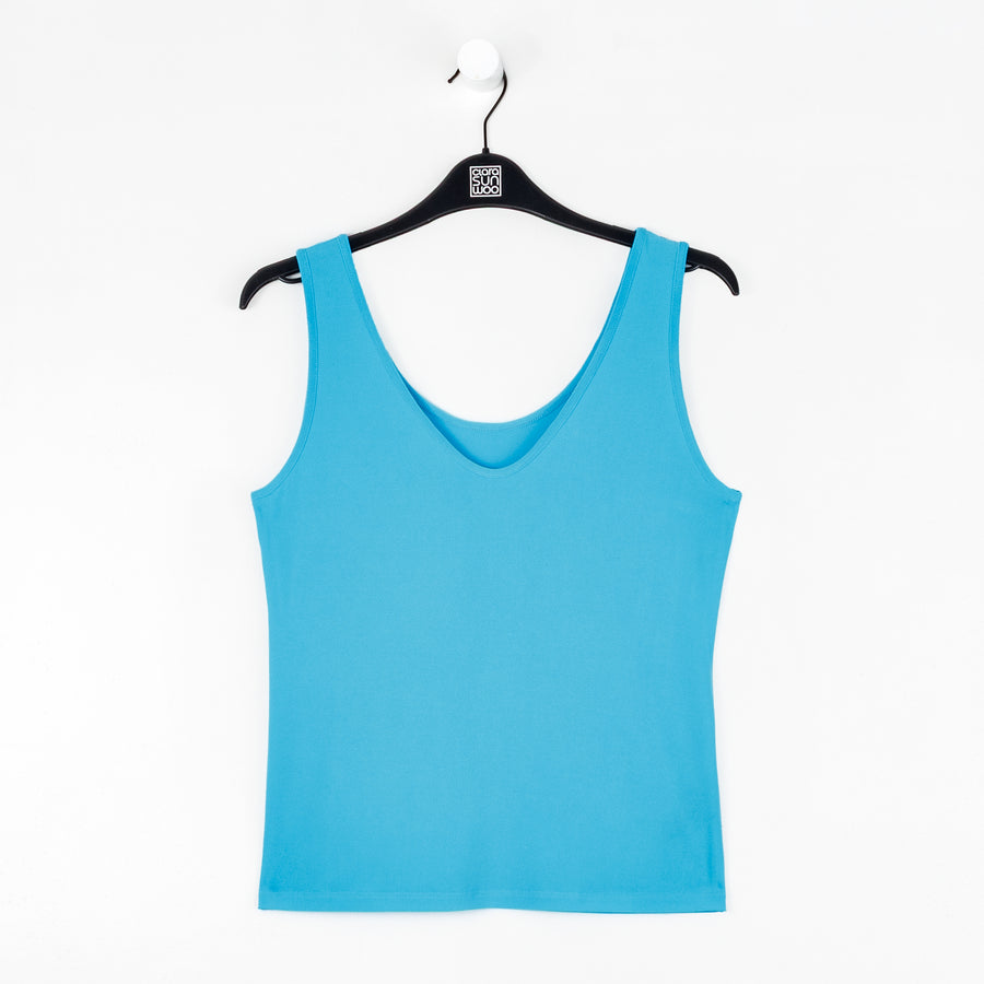 Reversible U or V Neckline Tank - Turquoise – Clara Sunwoo