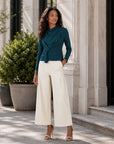 Long Sleeve Loop Front Top - Hunter Green - Final Sale