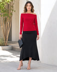 Modern Off Shoulder Top - Red