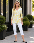 Mesh Knit - Side Tie Wrap Tunic - Floral Branch - Final Sale