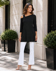 Drop Shoulder Tunic - Black - Final Sale
