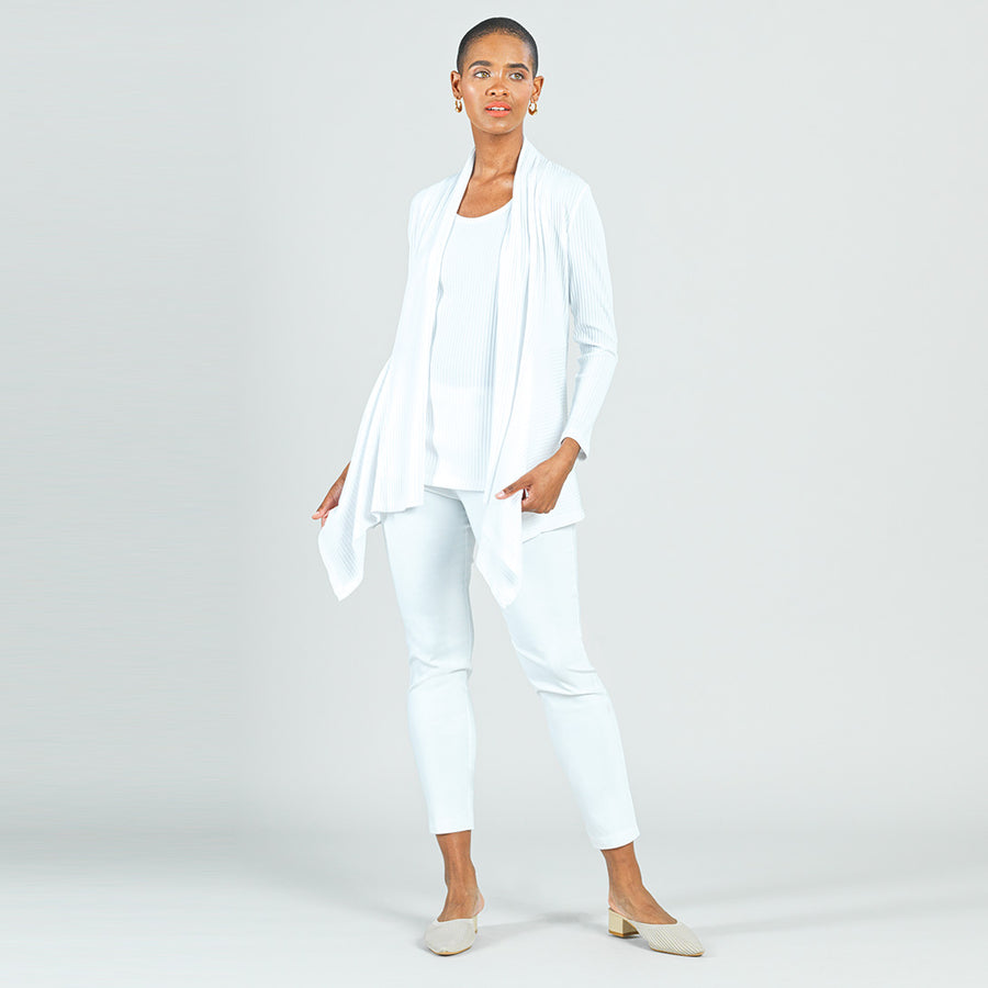 Ribbed Peach Knit - Cardigan & Tank Twinset - White - Final Sale!