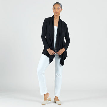 LAURA GELLER'S FAVORITE! - Drape Tunic Cardigan - Black