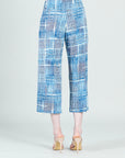 Textured Modern Gaucho Pant - Denim Plaid - Final Sale!