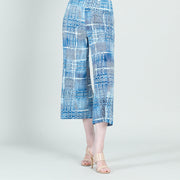 Textured Modern Gaucho Pant - Denim Plaid - Final Sale!