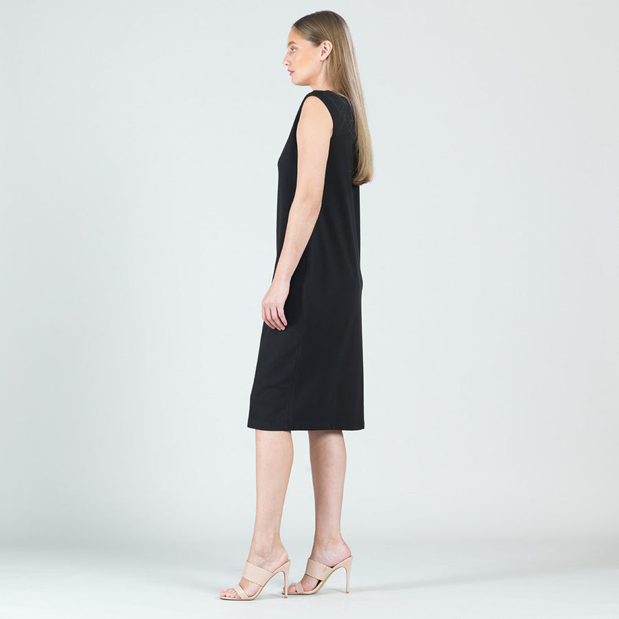 Modal Cotton - Reversible Cut Out Midi Dress - Black - Final Sale!