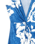 Crushed Silk Knit - Center Slit Maxi Dress - Dreamy Floral