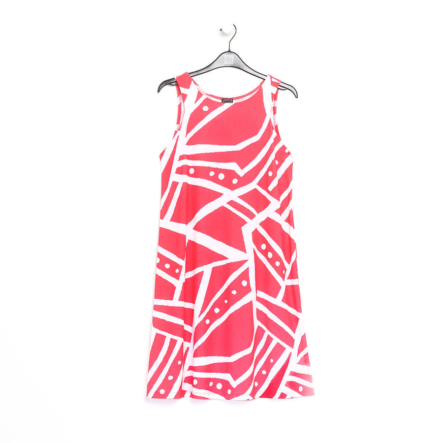 Jewel Neck Swing Dress - Stripes+Dots - Final Sale!