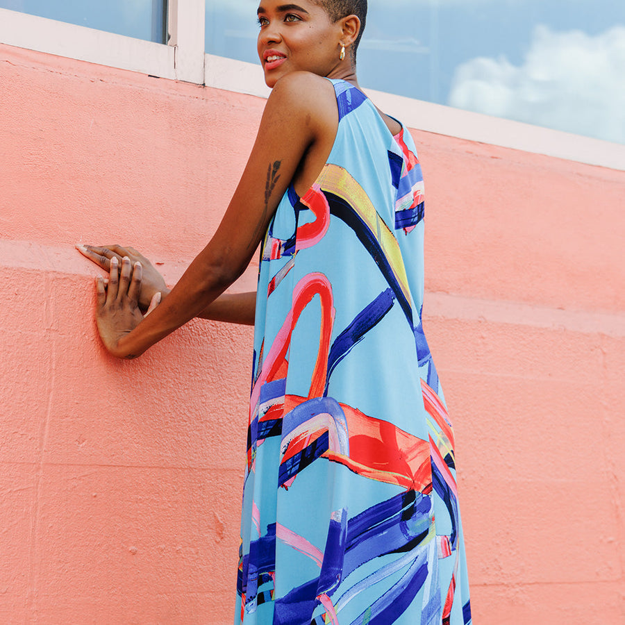 Jewel Neck Swing Dress - Ribbon Dance - Final Sale!