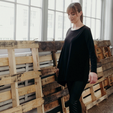 Poncho Sleeve Tunic - Black - Final Sale!