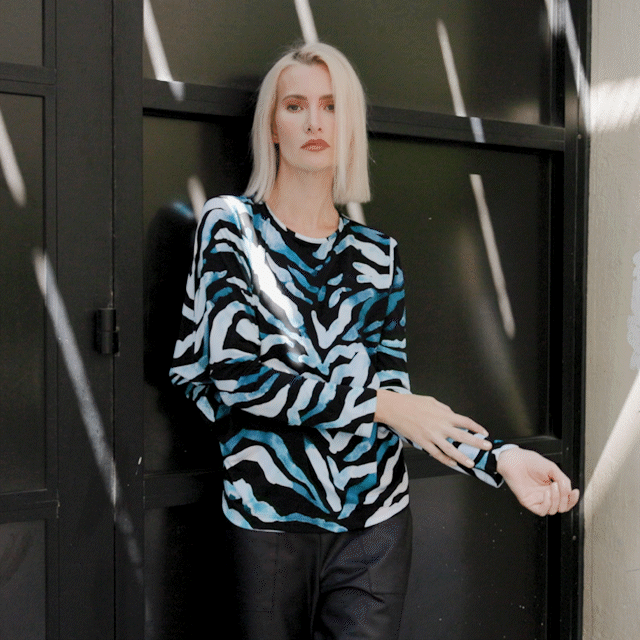 Dolman Sleeve Top - Geo Zebra - Limited Sizes!