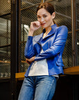 Liquid Leather™ Biker Jacket - Cobalt