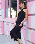 Grecian Halter Pocket Jumpsuit - Black - Limited Sizes!