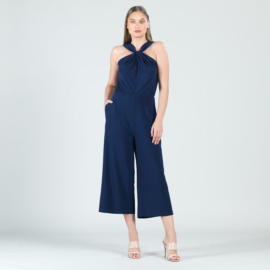 Grecian Halter Pocket Jumpsuit - Navy - Limited Sizes!