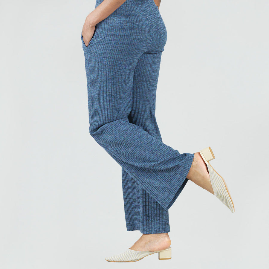 Ribbed Peach Knit - Wide Leg Pocket Pant - Denim - Final Sale!