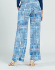 Textured Wide Leg Pocket Pant - Denim Plaid - Limited Sizes! XS & 1X Only!