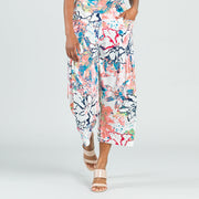 Butter Knit - High Rise Scrunch Pocket Gaucho Pant - Water Floral - Final Sale!