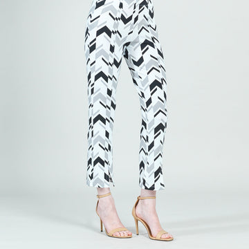 Center Seam Front Slit Ankle Pant - Chevron Stripe - Final Sale!