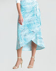 Tropical Wrap Midi Skirt - Turquoise - Final Sale!