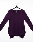 French Terry-Like Knit - Parachute Hem Sweater Tunic - Eggplant - Final Sale!