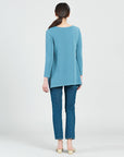 French Terry-Like Knit - Parachute Hem Sweater Tunic - Powder Blue - Final Sale!