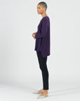 French Terry-Like Knit - Parachute Hem Sweater Tunic - Eggplant - Final Sale!