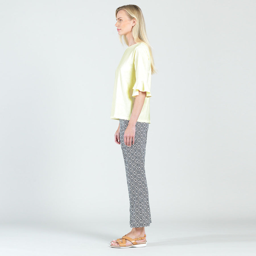 Peach Knit - Tulip Cuff Back Tie Top - Yellow - Final Sale!