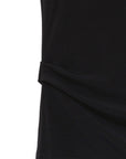 Side Ruched Cap Sleeve Top - Black