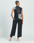 Side Ruched Cap Sleeve Top - Geo Patch - Final Sale!