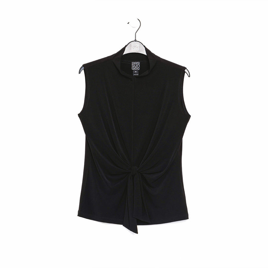 Sleeveless Center Front Tie Top - Black - Final Sale!