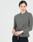 Textured Center Front Tie Top - Chain Link - Final Sale!