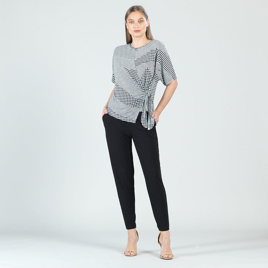 Side Tie Wrap Top - Houndstooth Grid - Final Sale!