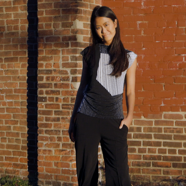 Side Ruched Cap Sleeve Top - Geo Patch - Final Sale!