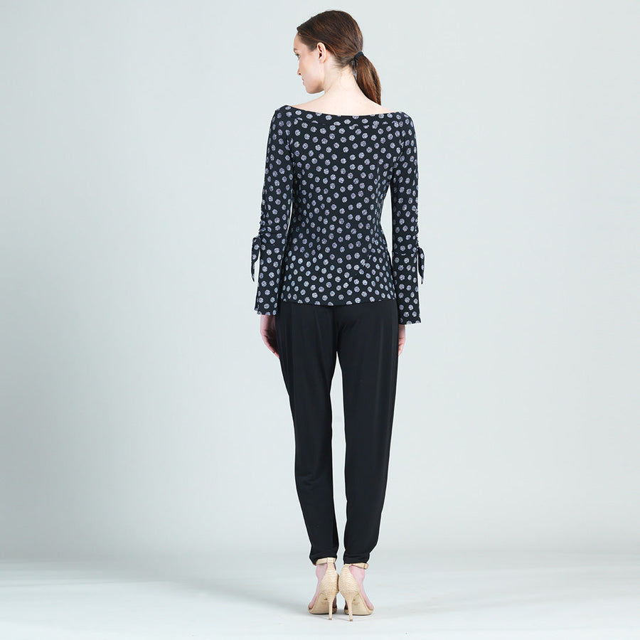 Off Shoulder Bell Sleeve Top - Polka Dot - Final Sale!
